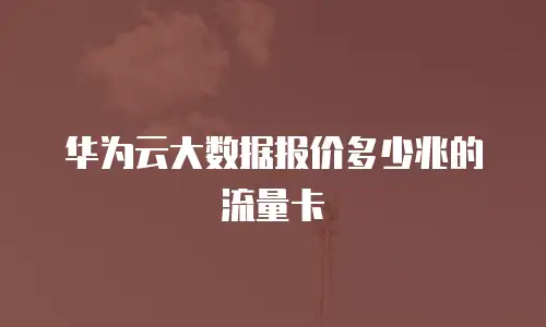 华为云大数据报价多少兆的流量卡