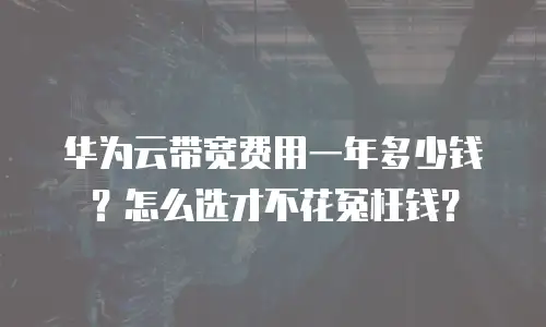 华为云带宽费用一年多少钱？怎么选才不花冤枉钱？