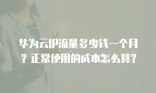 华为云IP流量多少钱一个月？正常使用的成本怎么算？