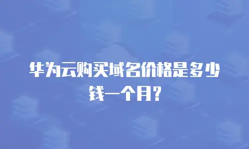 华为云购买域名价格是多少钱一个月？