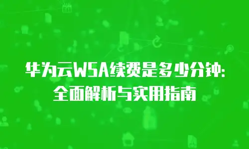 华为云WSA续费是多少分钟：全面解析与实用指南