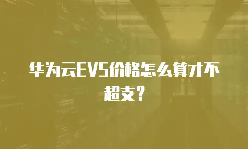 华为云EVS价格怎么算才不超支？