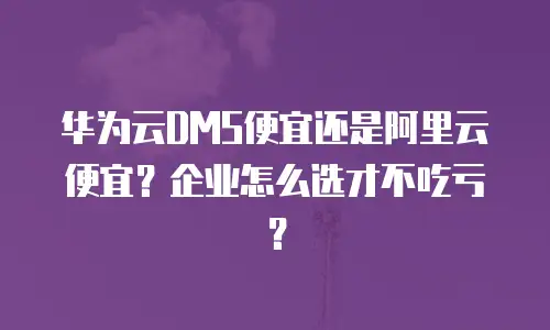 华为云DMS便宜还是阿里云便宜？企业怎么选才不吃亏？