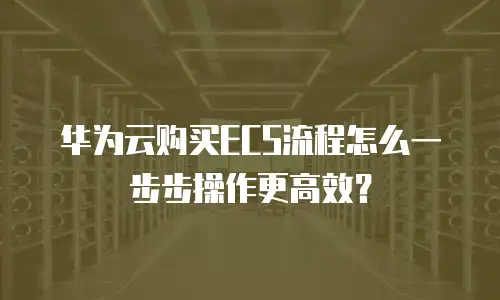 华为云购买ECS流程怎么一步步操作更高效？