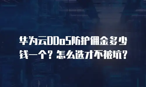 华为云DDoS防护佣金多少钱一个？怎么选才不被坑？