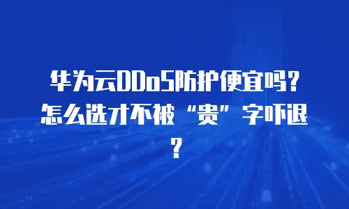 华为云DDoS防护便宜吗？怎么选才不被&ldquo;贵&rdquo;字吓退？