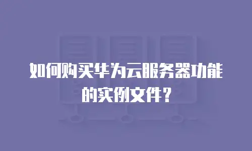 如何购买华为云服务器功能的实例文件？