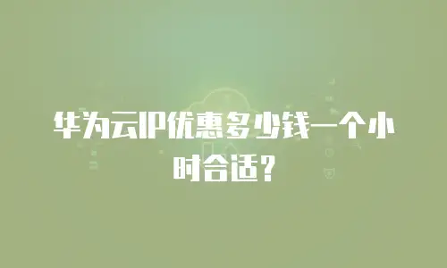 华为云IP优惠多少钱一个小时合适？