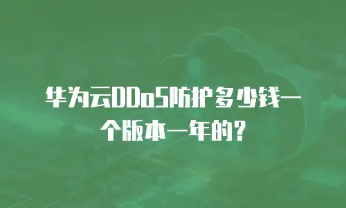 华为云DDoS防护多少钱一个版本一年的？