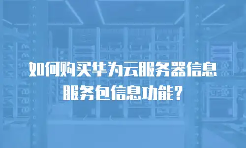 如何购买华为云服务器信息服务包信息功能？