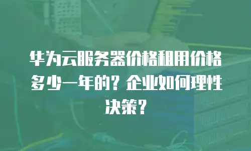 华为云服务器价格租用价格多少一年的？企业如何理性决策？