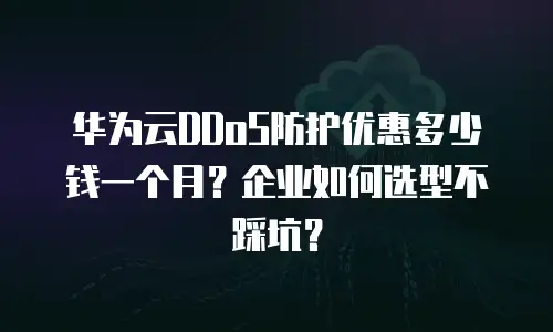 华为云DDoS防护优惠多少钱一个月？企业如何选型不踩坑？