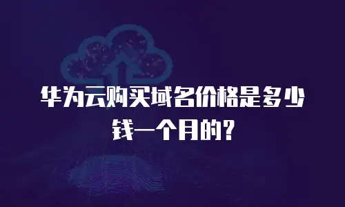 华为云购买域名价格是多少钱一个月的？