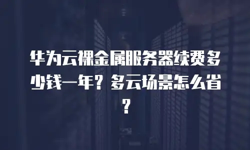 华为云裸金属服务器续费多少钱一年？多云场景怎么省？