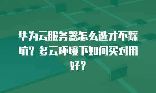 华为云服务器怎么选才不踩坑？多云环境下如何买对用好？