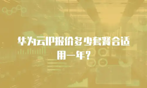 华为云IP报价多少套餐合适用一年？