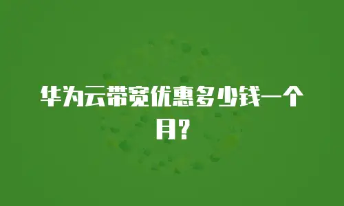 华为云带宽优惠多少钱一个月？