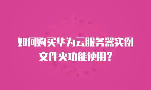 如何购买华为云服务器实例文件夹功能使用？