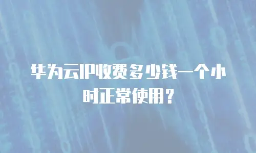 华为云IP收费多少钱一个小时正常使用？