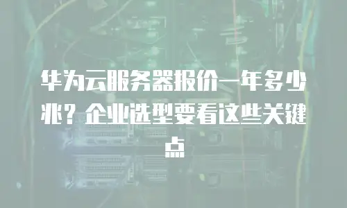 华为云服务器报价一年多少兆？企业选型要看这些关键点