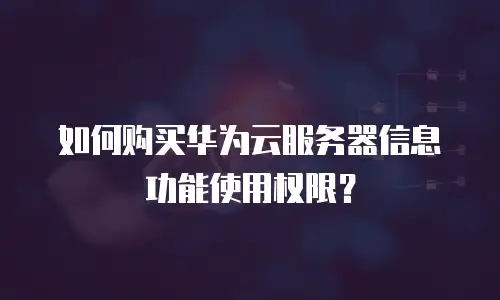 如何购买华为云服务器信息功能使用权限？