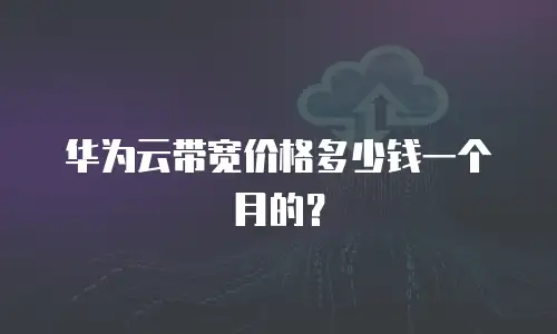 华为云带宽价格多少钱一个月的？