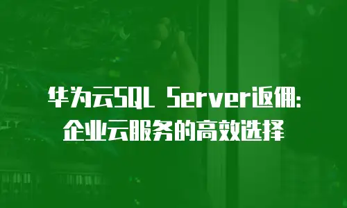 华为云SQL Server返佣：企业云服务的高效选择