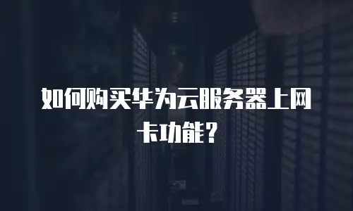 如何购买华为云服务器上网卡功能？
