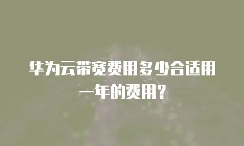 华为云带宽费用多少合适用一年的费用？