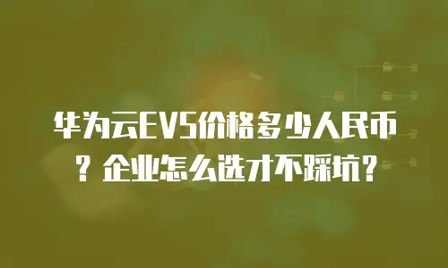 华为云EVS价格多少人民币？企业怎么选才不踩坑？