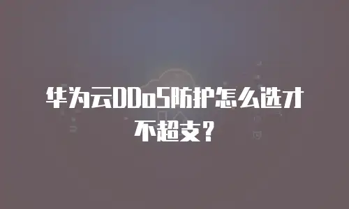 华为云DDoS防护怎么选才不超支？