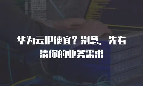 华为云IP便宜？别急，先看清你的业务需求
