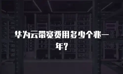 华为云带宽费用多少个兆一年？