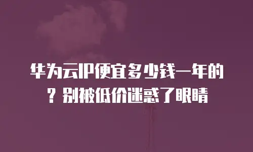 华为云IP便宜多少钱一年的？别被低价迷惑了眼睛