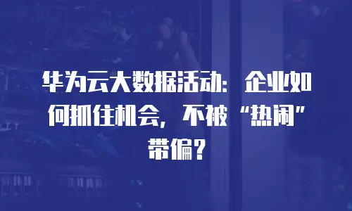 华为云大数据活动：企业如何抓住机会，不被“热闹”带偏？