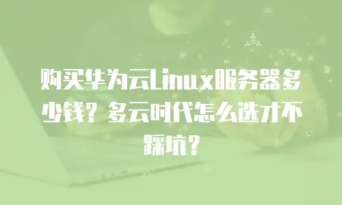 购买华为云Linux服务器多少钱？多云时代怎么选才不踩坑？
