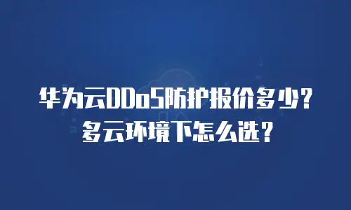 华为云DDoS防护报价多少？多云环境下怎么选？