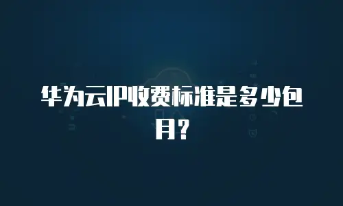 华为云IP收费标准是多少包月？