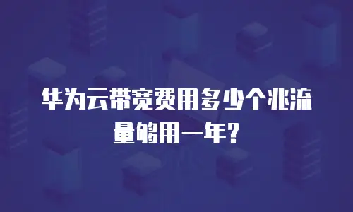 华为云带宽费用多少个兆流量够用一年？