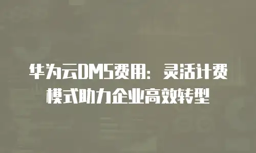 华为云DMS费用：灵活计费模式助力企业高效转型