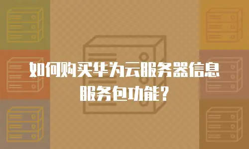 如何购买华为云服务器信息服务包功能？