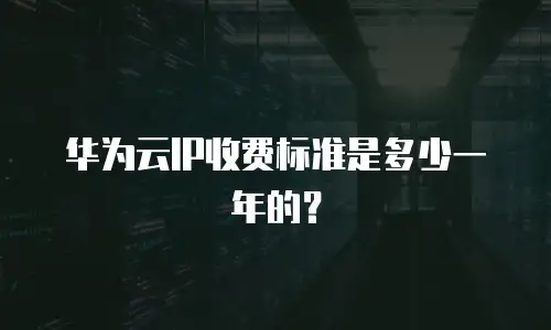 华为云IP收费标准是多少一年的？