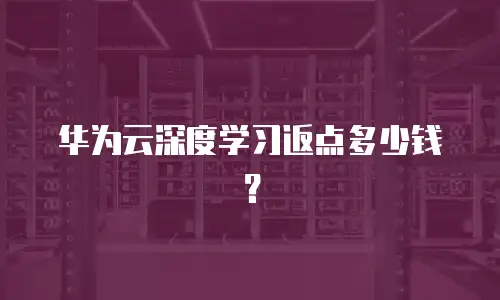 华为云深度学习返点多少钱？