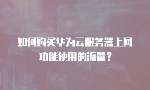 如何购买华为云服务器上网功能使用的流量？