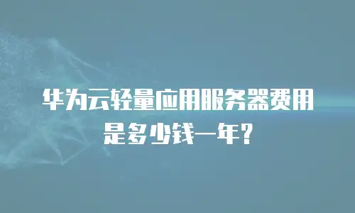 华为云轻量应用服务器费用是多少钱一年？