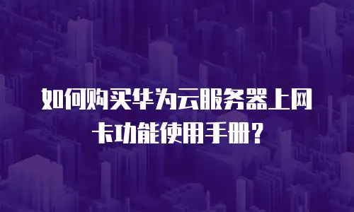 如何购买华为云服务器上网卡功能使用手册？