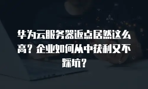 华为云服务器返点居然这么高？企业如何从中获利又不踩坑？