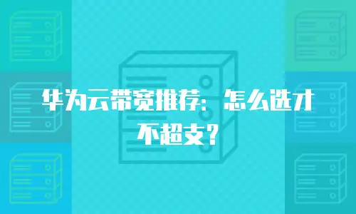华为云带宽推荐：怎么选才不超支？