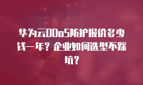 华为云DDoS防护报价多少钱一年？企业如何选型不踩坑？