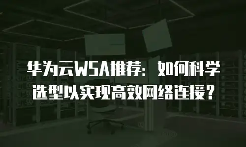 华为云WSA推荐：如何科学选型以实现高效网络连接？